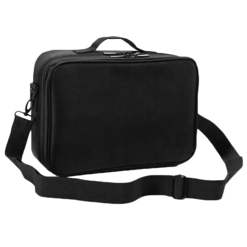 Hot Artist Carrying Case Waterproof Oxford Storage Travel Brush Organizer OEM Make up Case Makeup Cosmetic Bag With Hard Divider