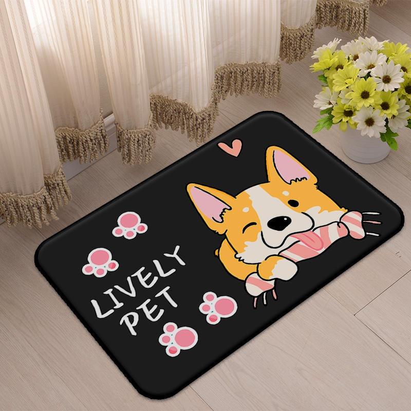 Adorable Pet Print Doormat - Non-Slip Entrance Rug for Home Decor Cute Animal Pattern Waterproof Floor Mat with Playful Design