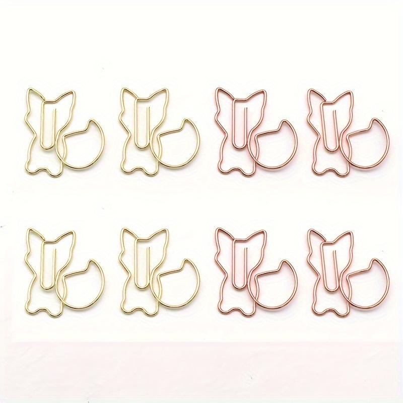 Set of 20 Squirrel - Inspired Paper Clips In Rose Gold & Gold - Charming Bookmarks for Fun Office Organization
