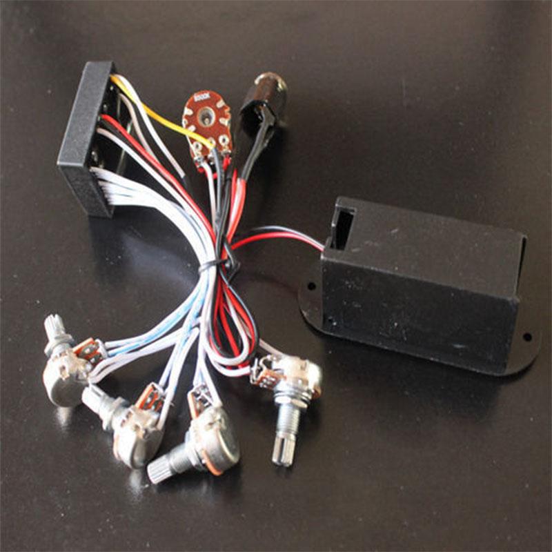 3 Band EQ Preamp Circuit Bass Guitar Wiring Harness For Active Bass Pickup-L016