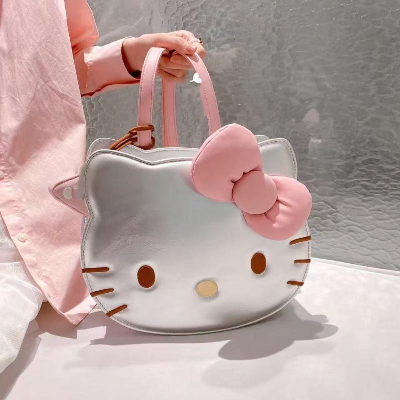 New Women s Large Capacity Cute Cartoon Cat Head Shoulder Bag
