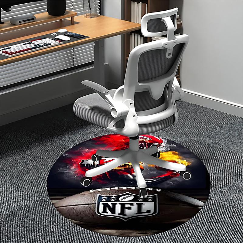 

Канзас-Сити Чифс, Коврик-подкладка для кресла NFL, Круглый ковер, Ковер для офиса, Машинная стирка, Нескользящий, Подходит для гостиных, спален 80cm