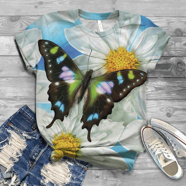 Summer New Women's Cartoon 3D Animal Digital Printed Short Sleeved T-shirt