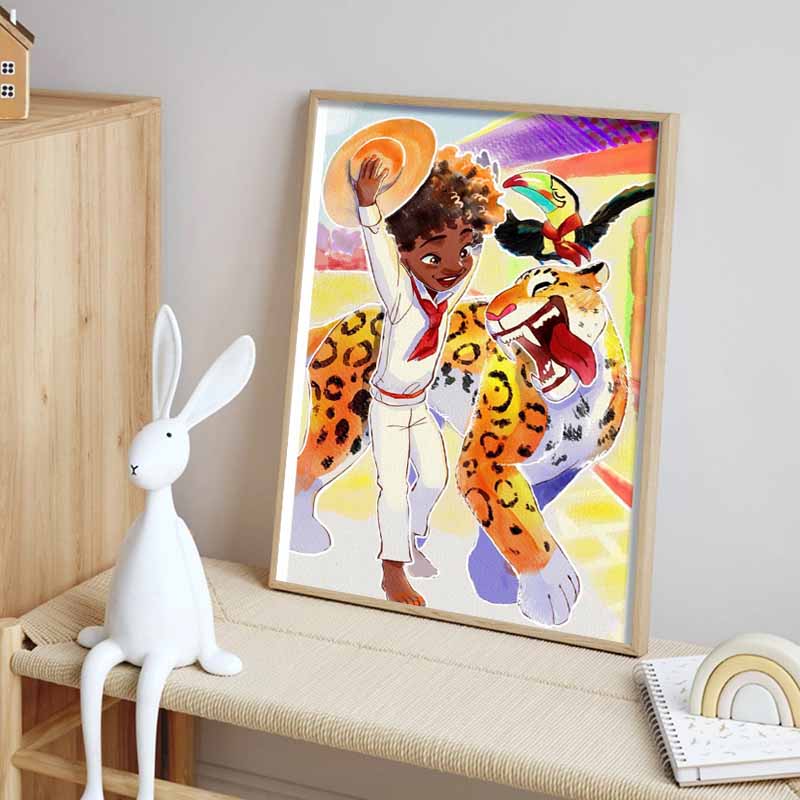 Disney Diamond Painting Antonio and His Animal Friends Illustration 5D DIY Full Round Diamond Mosaic Cartoon Embroidery Artwork Home Decor