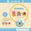 Cute Cartoon Mini Foldable With Photo Reflector Fan Lightweight Portable Summer Fan Outdoor Handheld Round Convenient Pocket Fan