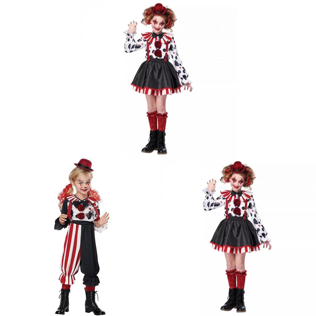 Game Theme Kids Clown Costume Set For Halloween Party And School Performance
