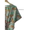 Indian Mint Green Bagheera Tiger Print Cotton Maxi Women Nightwear Caftan Dress CKFTN-SCRN-FULL-BUYIT-013
