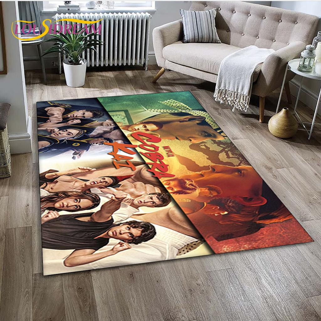 Dywan TV Karate Cobra Kai Amanda Duży, Dywan do Salonu Sypialni Sofa Mata pod Drzwi Dekoracja, Mata Podłogowa Antypoślizgowa do Zabawy dla Dzieci