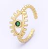Fashion Bohemian Lucky Turkish Evil Eye Rhinestone Open Rings For Women Vintage Boho Adjustable Ring Copper Zircon Party Jewelry