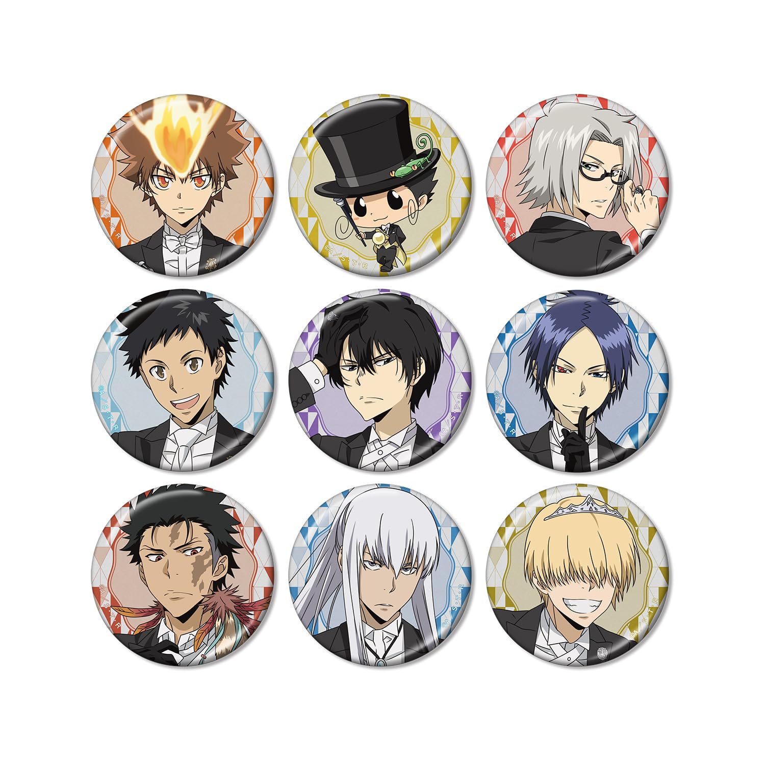 Katekyo Hitman Original Illustration Tailcoat Trading Metallic Can Badges Box of 9 Reborn! Ver.