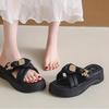 Premium Thick-soled Sandals Women's Summer Outer Wear 2025 New Versatile Skirt Cool Slippers Soft-soled Muffin Half-drag