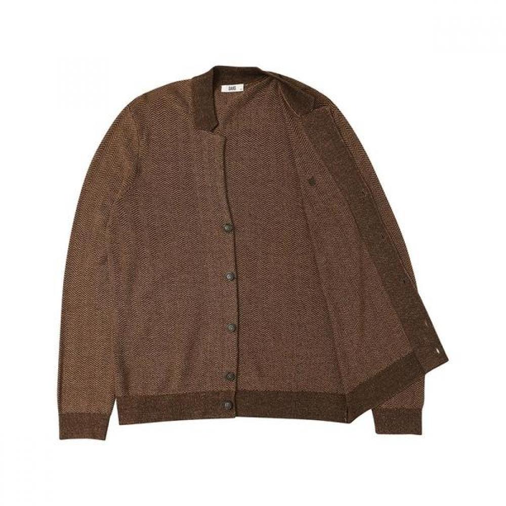 Daks Men Herringbone Pattern Collar Cardigan Dma1swcd101w1