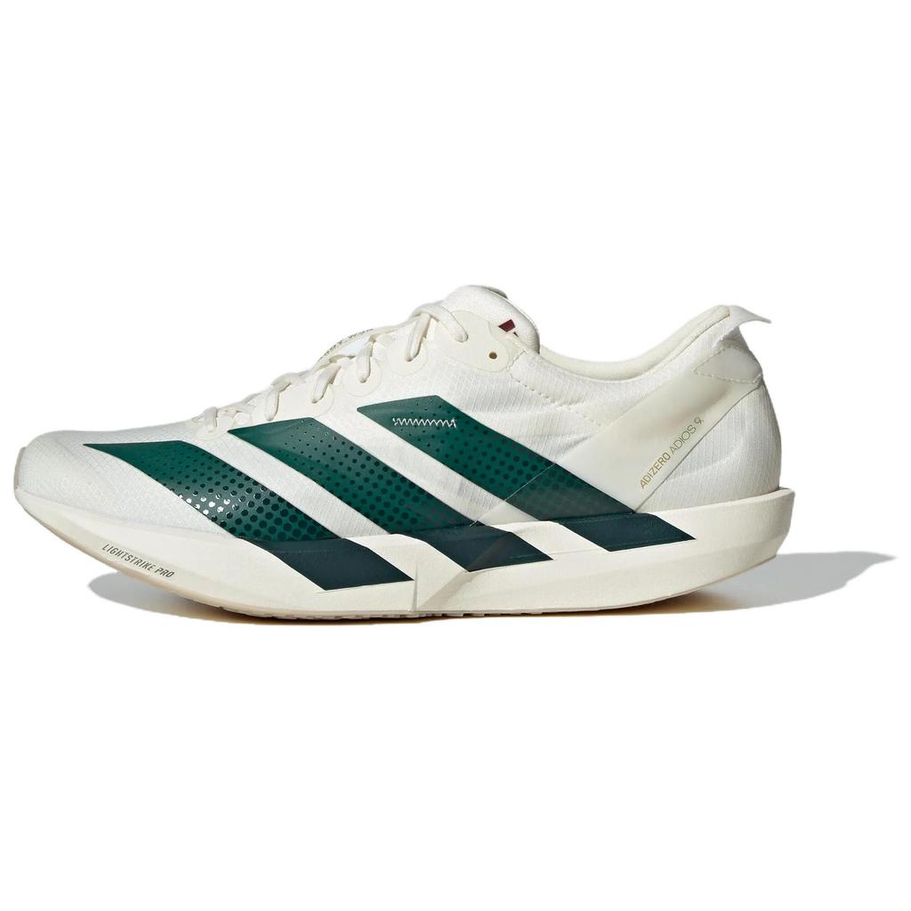 Men's Sneakers Adidas Adizero Adios 9 Running Shoes Men's Low Top Jade White/Forest Green