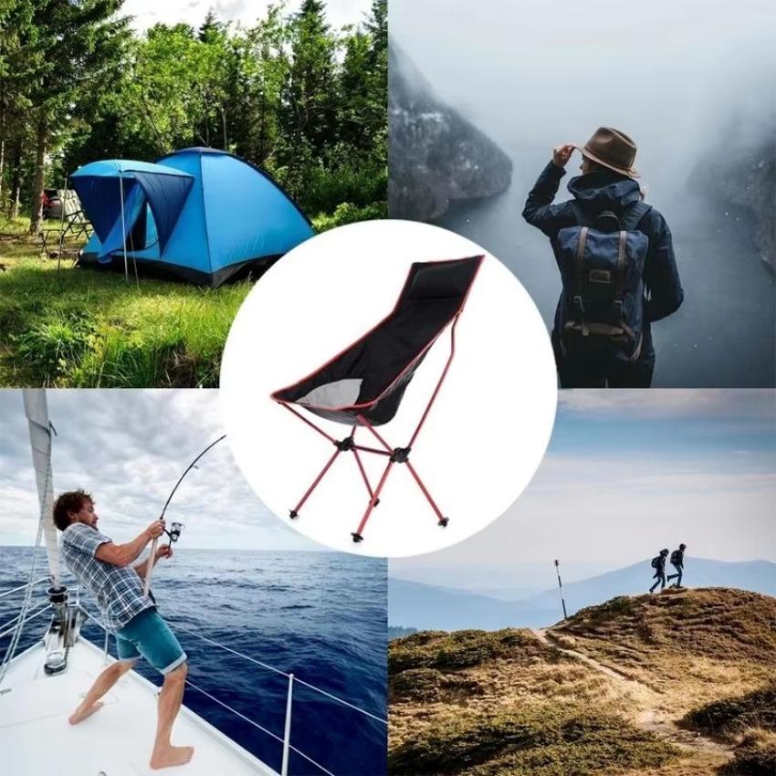 1 Pcs Fishing BBQ Hiking Chair Foldable Outdoor Collapsible Camping Chair Portable Folding for Beach Picnic Seat Folding Chair