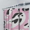 Patterned Bath Shower Curtain With Black White Cow Print Pink Background Waterproof Fabric For Bathroom Decorations (128 Charact