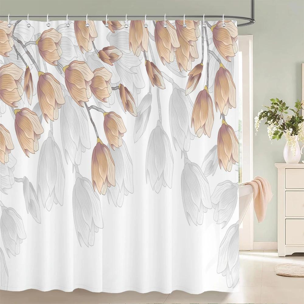 3D beautiful rose flowers printed bathroom curtain polyester waterproof with hooks home decor shower curtain bathroom screen