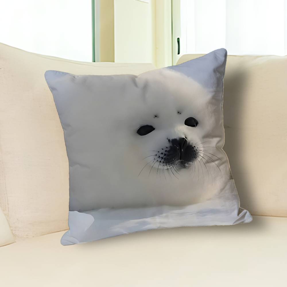 Funny S-Seal Sea Various Sizes Square Pillow Case For Car Home Bedchamber Decor Custom Valentine gift
