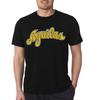 Aguilas Black T Shirts with YELLOW-WHITE Cursive Letters