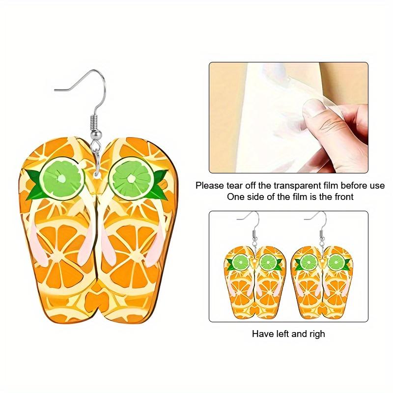 2D Flat Summer Slippers Acrylic Earrings Fashion Jewelry Elegant Earrings Party Earrings Holiday Gift for Friends Summer Beach Earrings Party Favor