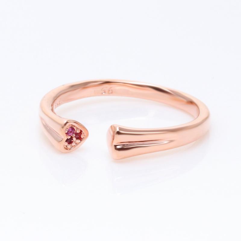 Rose Gold Open Heart Ring - European & American Style Women's Fashion Ring