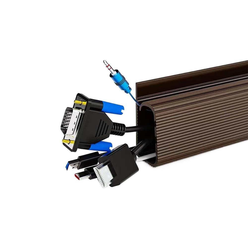 

Самоклеящаяся крышка для напольного шнура, квадратный удлинитель, защитный кожух для проводки, для дома и улицы коричневый