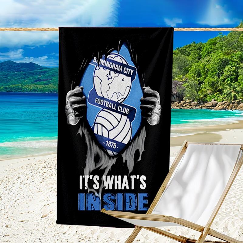 Birming-ham Football Club Printed Beach Towel, Super Soft Microfiber, Perfect Gift Birthday, for Pool, Beach, Travel, for Family and Friends