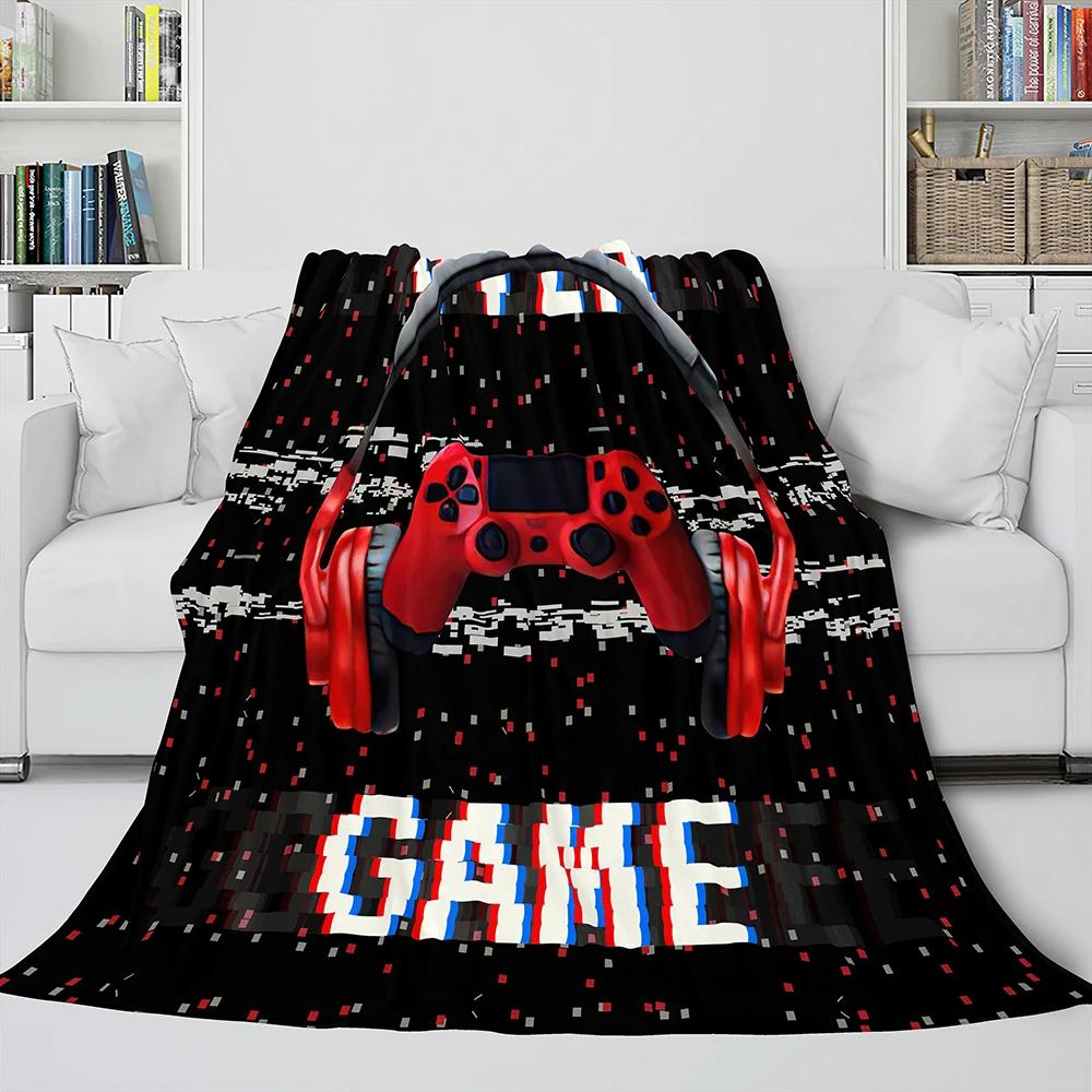 Gamepadová deka Módní flanelová deka na postel pohovku přehoz Bytový textil Hráč Děti Dospělí Dárek King Queen Size