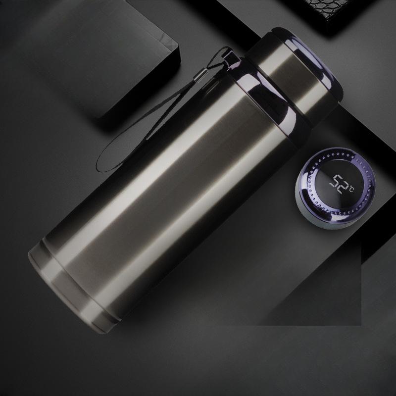 

Интеллектуальный дисплей температуры, кружка из нержавеющей стали 316, портативный спортивный чайник на открытом воздухе с веревкой, цифровой звездный горшок 600ML