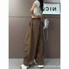 Coffee embroidered scimitar pants men's and women's quick-drying tooling pants loose and lazy paratrooper wide-leg trousers