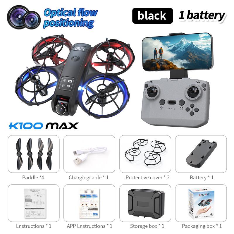 K100max GT3 Drone: Mini Dual-Camera Quadcopter with Optical Flow & Full Protection for Aerial Photography.