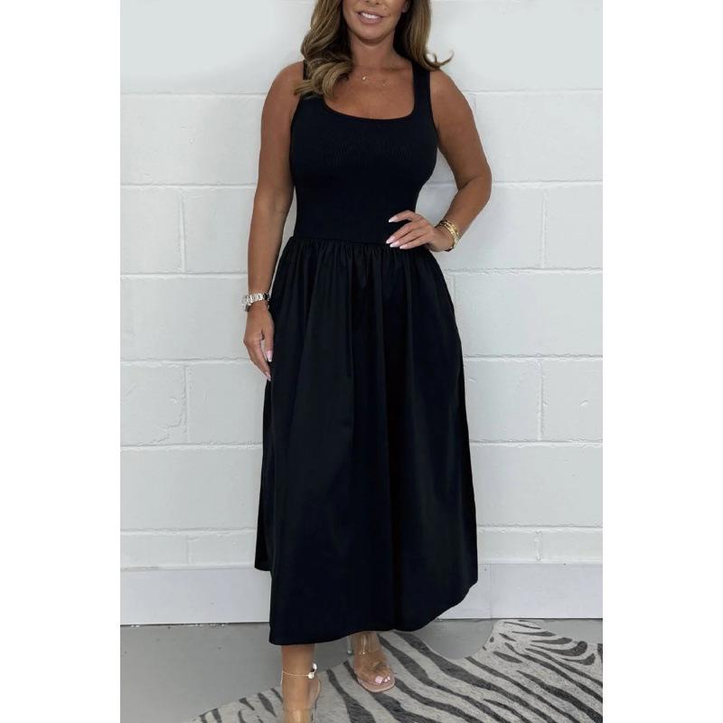 

2026 Summer Women s High-End Waist-Cinched Casual Dress - Hot Selling Solid Color Skirt S