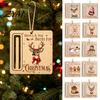 Santa Claus Hanging Decorations Rustic Reindeer Money Holder Ornament, Wooden Cash Gift Card Christmas Tree Ornaments Clip with Slot, Decor,