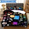 Colorful Dream Island Collage 3pcs K-pop Music Group Bedding set,Ideal for Bedroom, Dormitory,Including Duvet Cover And 2pcs Pillowcases,Fan Gifts