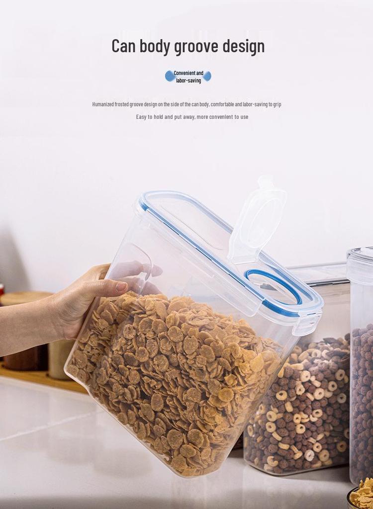 Cross-Border Transparent PP Plastic Storage Jar for Grains and Cereals - Sealed Kitchen Container