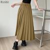 Faldas largas sueltas de color sólido con cintura elástica informal para mujer