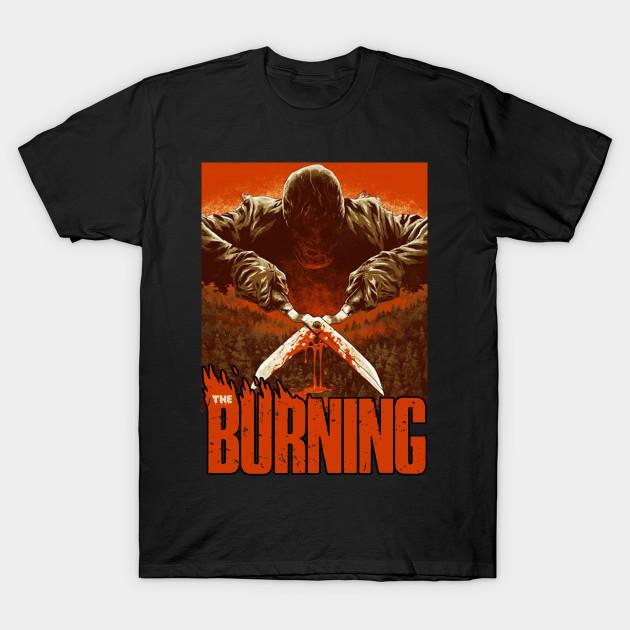 Men Black Print T-shirt The Burning Horror Movie No-Cut Transfer Paper Print Cotton Tshirt XL чёрный