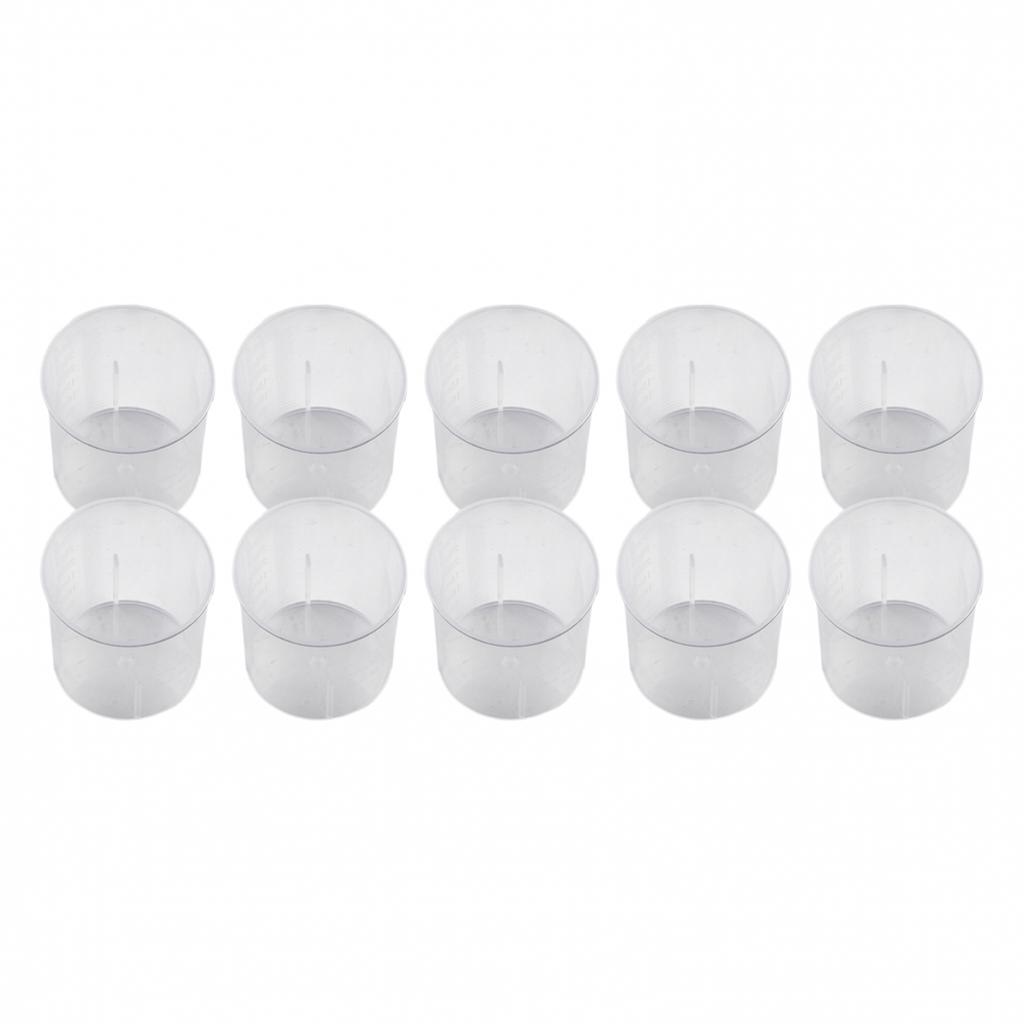 10 Stück 15ml/30ml Transparenter Klarer Plastik Messbecher mit Doppelskala für Medizin