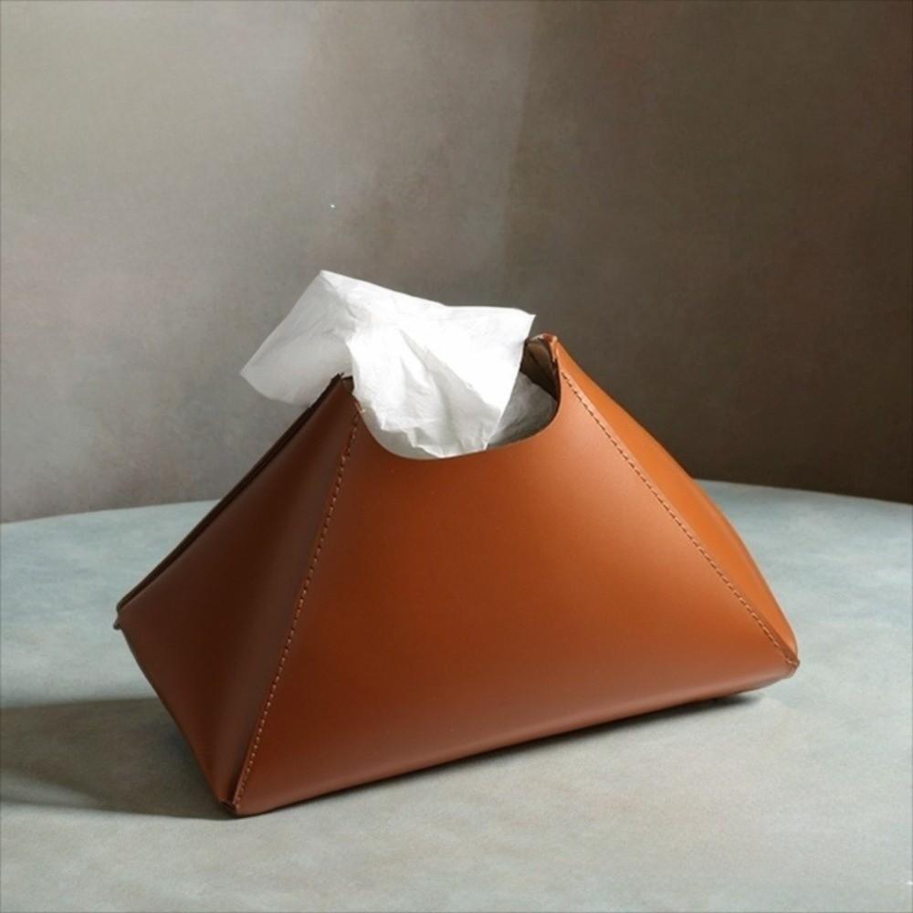 PU Leather Paper Towel Holder Solid Color Pull-Out Paper Towel Holder Box Home
