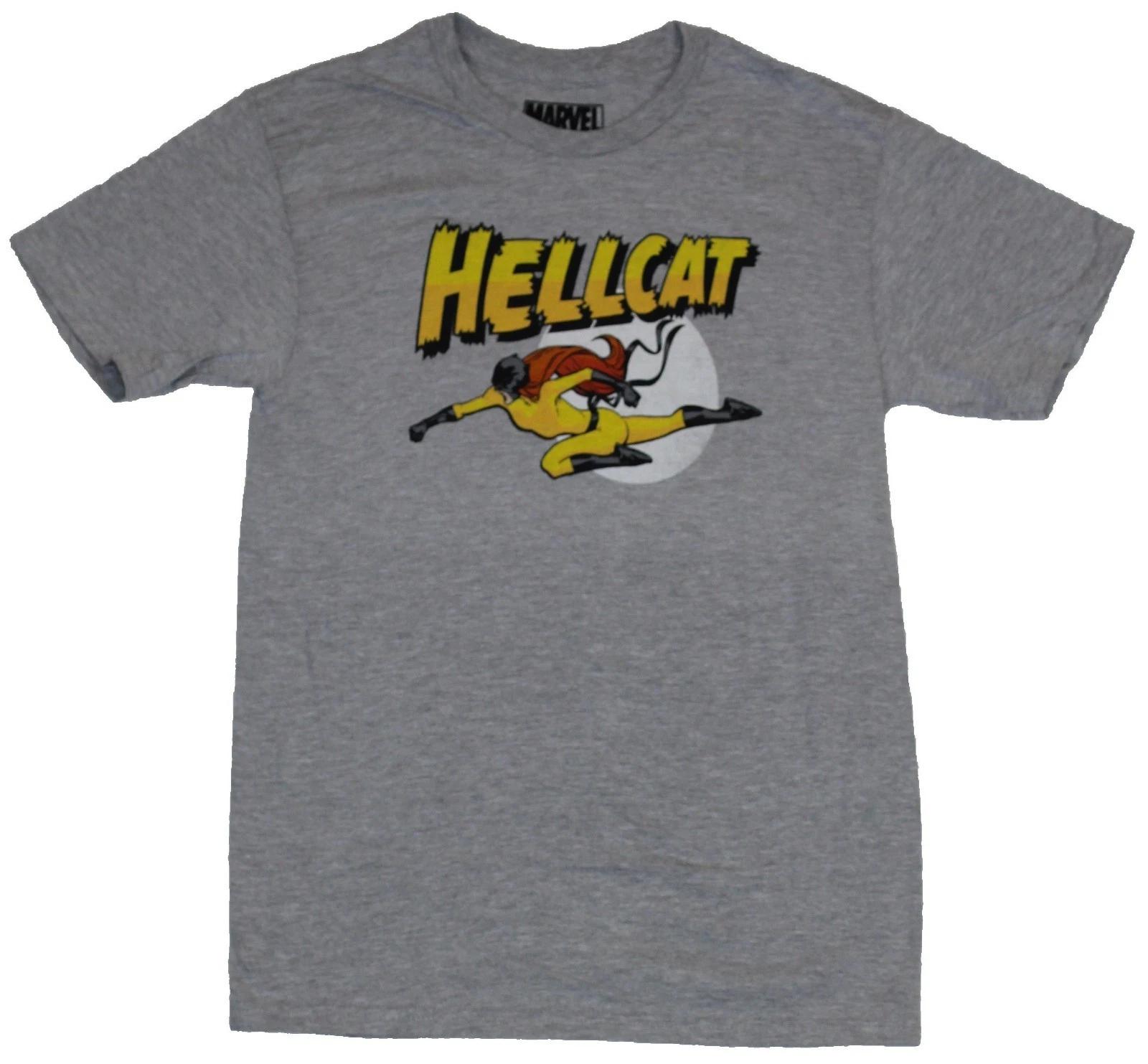 

Marvel Mens Hell Cat Hella Cat Hellcat Comic Print Gray Shirt New S-2XL XL