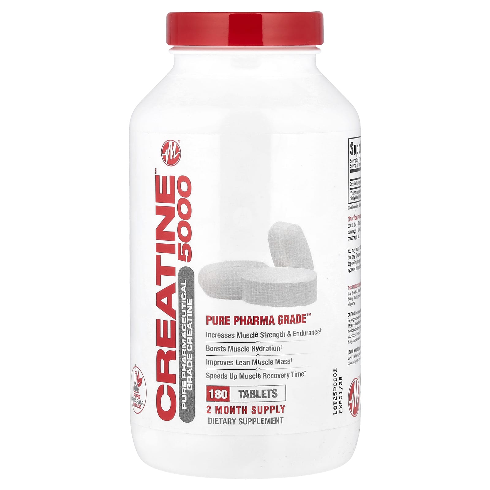 

Creatine 5000™, 180 tablets (1,666 mg per tablet)