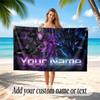 Abstract Geometric Theme Soft Beach Towel Personalized Custom Name Text Towel Portable for Beach Pool Travel