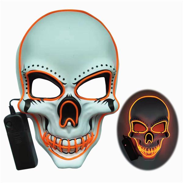 Halloween Skeleton LED Mask Glow Scary EL-Wire Mask Light Up Cosplay ...