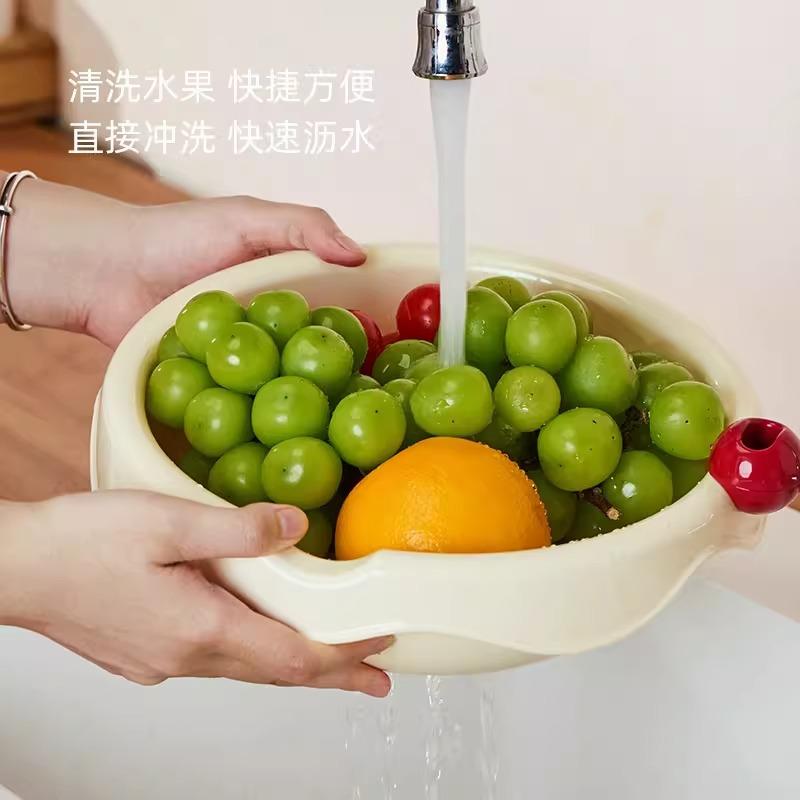 Household High-footed Fruit Plate High-value Drainable Fruit Basin Living Room Coffee Table High-value Candy Snack Nut Plate