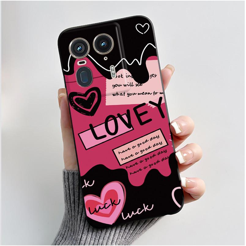 Soft Casing For Motorola Moto Edge 50 Ultra 5G Phone Case Black Matte Silicone Aesthetic Luxury Cute Cool Boys Girls Back Cover