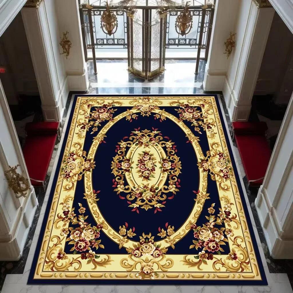 

Red Gold High-end Luxury Carpet Living Room Large Area Rug Europe and America Home Decoration Bedroom Rug Washable Floor Mat 60x90cm