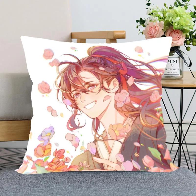 New Arrival Mo Dao Zu Shi Pillow Cover Bedroom Home Office Decorative Pillowcase Square Zipper Pillow Cases Satin Soft No Fade