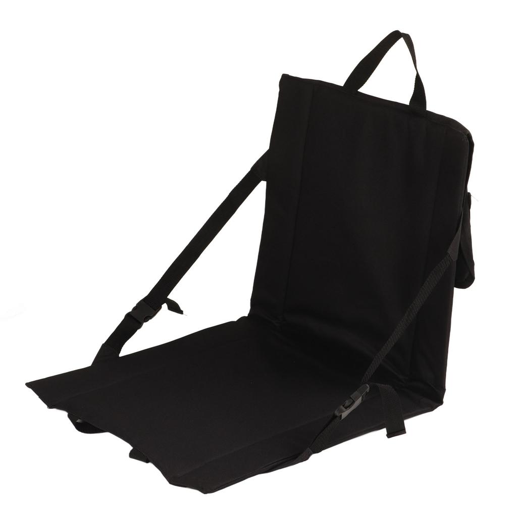 Stadion Sitzkissen Multifunktional Faltbar Tragbar Kompakt Tribünen Sitzkissen mit Netztasche für Outdoor Schwarz