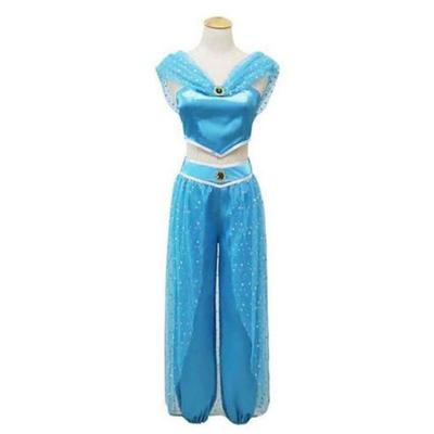 Aladdin Princess Jasmine Fancy Dress Womens Top Pants Cosplay Costume Halloween