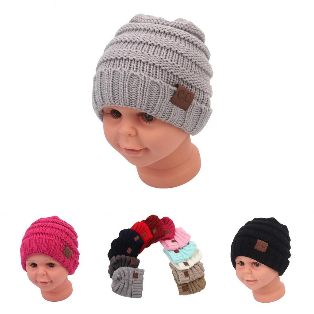 Trendy Kids Knitted Hat Soft Warm Yarn Beanie For Boys And Girls Winter Spring Fall