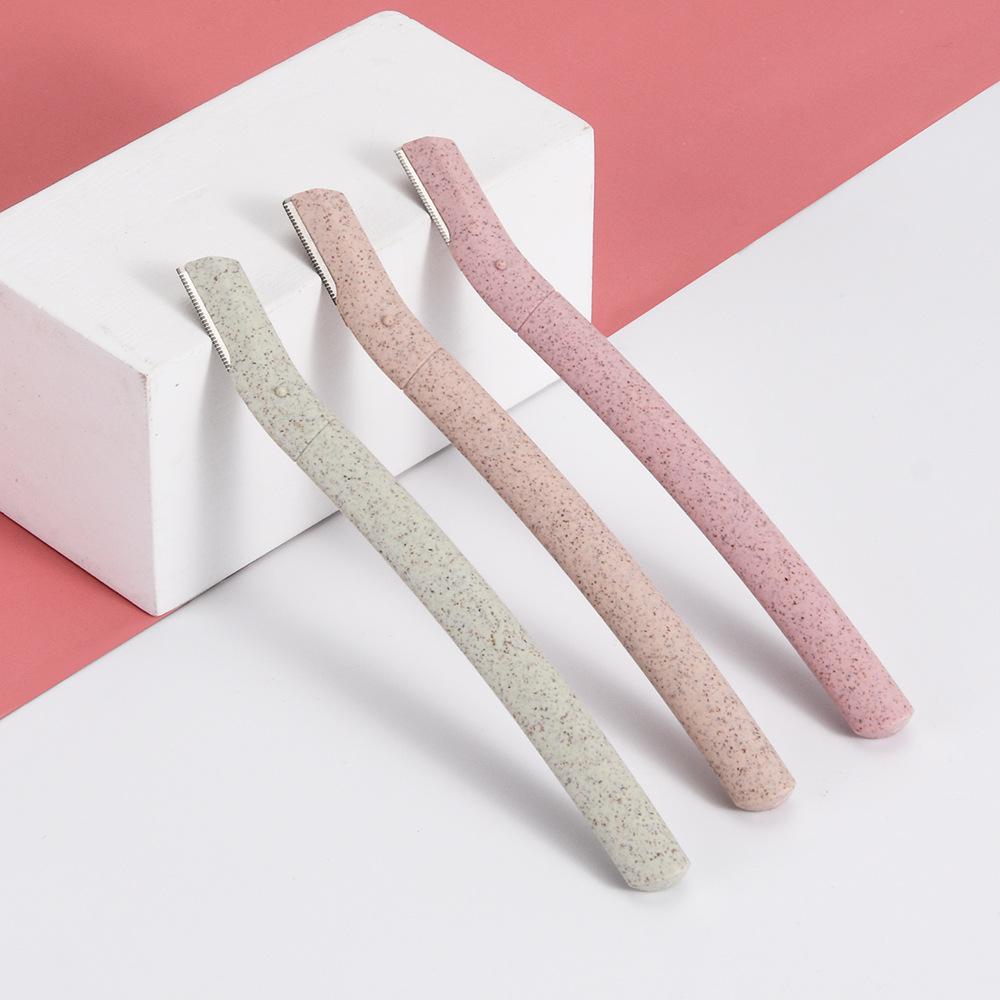3Pcs/set eyebrow trimmer Portable stainless steel blade Wheat straw type women's eyebrow Beauty tool